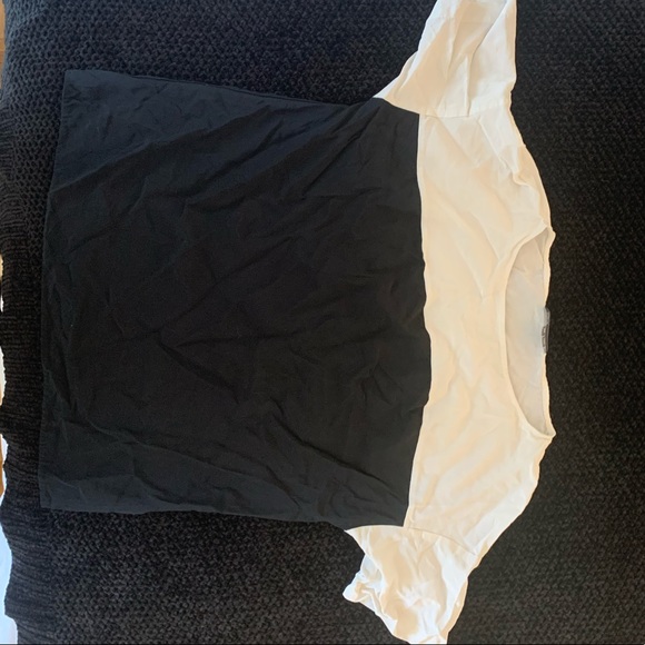 Vince Black and White Colorblock 100% Silk Shirt - Picture 7 of 8